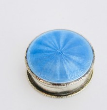 Antique sterling solid silver guilloche enamel box 1910 pill rouge or similar