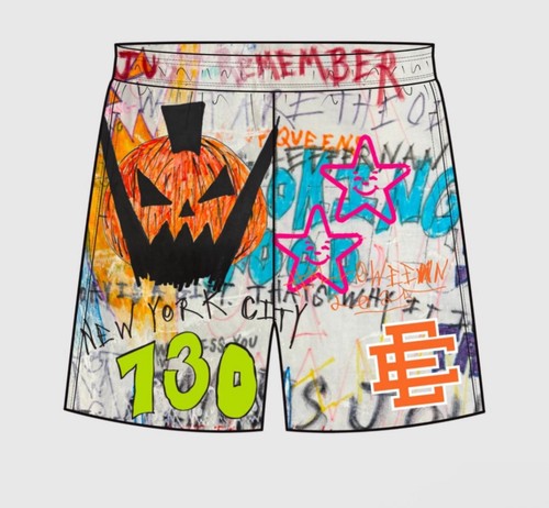 Eric Emanuel Asspizza Halloween Shorts Size L Large Collab - Brand New 