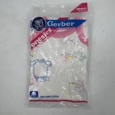 Vintage Gerber Onesie Medium 19-26 lbs 100 Cotton Baby One Piece Print 80s