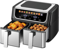 Dual Basket Air Fryer, 9.5 Quart Large Air Fryer with Double Basket, Independent