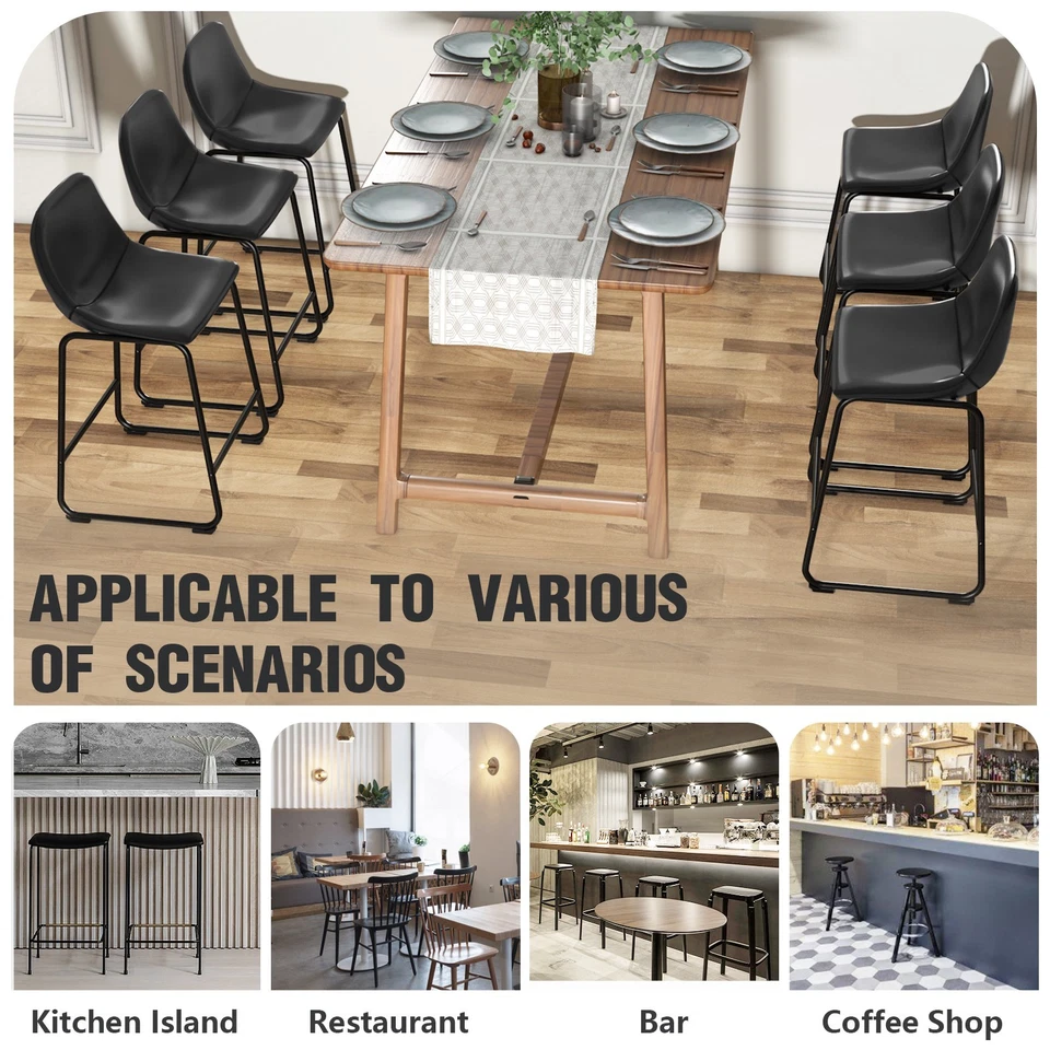 Counter Height Bar Stools Set of 3, Dining Chairs for Home Kitchen Island - Image 4 of 4