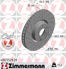 2x ZIMMERMANN Bremsscheibe COAT Z 400.5529.20 für MERCEDES R231 SL 350 231 457