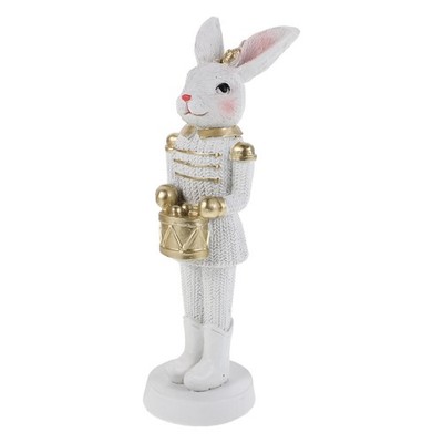 Spring Bunny Nutcracker Statue Resin Golden Easter Bunny Figurine