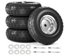 4.10/3.50-4 Tire and Wheel Flat Free 4 Pack 10 Inch Solid Rubber Tire Dolly...