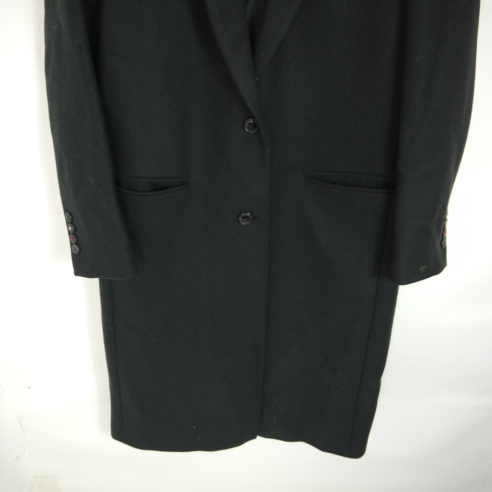 Tommy Hilfiger Dark Blue Wool Long Coat, Size S, Winter Essential image 3
