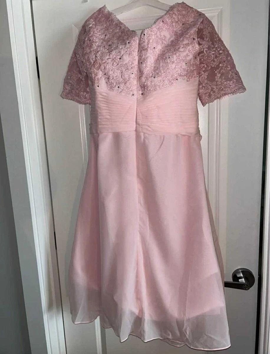 beaded bridesmaid dresses short Light Pink Tulle Ball Gown Lace Wedding Dresses MW719 main image 1