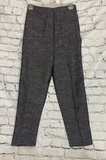 VTG 70's NWOT 10 Black White Side Zip Textured Pants Disco Unbranded