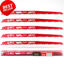 12-Inch Wood Pruning Reciprocating Saw Blades 5TPI for Tree Trimming (5 Pack)