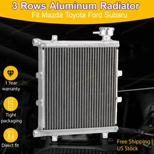 3 Rows Water To Air Heat Exchanger Aluminum Radiator With Cap USA