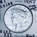 1935 P PEACE SILVER DOLLAR HI GRADE GENUINE U.S. MINT RARE KEY COIN 8668