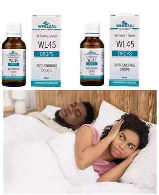 Wheezal Wl 45 Anti Snoring EFFECTIVE Drop Homeopathic Remedy 30ml X 2
