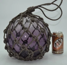 VINTAGE GLASS FISHING FLOAT IN PURPLE 10"