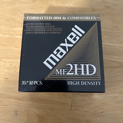 Maxwell MF2HD 3.5'' Micro Floppy Disks High Density/Double Sided 10-Pack Sealed