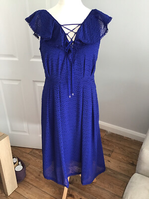 princess polly baby blue dress karen millen blue ruffle detail dress main image 1