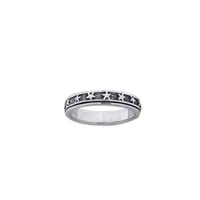 Star 925 Sterling Silver Spinner Ring Jewelry Fine Fidget Anxiety Jewelry