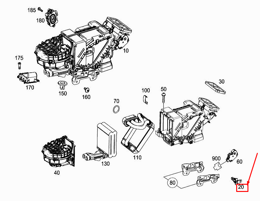 Capteur de température de climatisation arrière MERCEDES-BENZ S W222 A2218300972