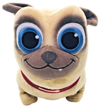 Disney Puppy Dog Pals Tan Pug Rolly 12" Plush Embroidered Eyes Collar