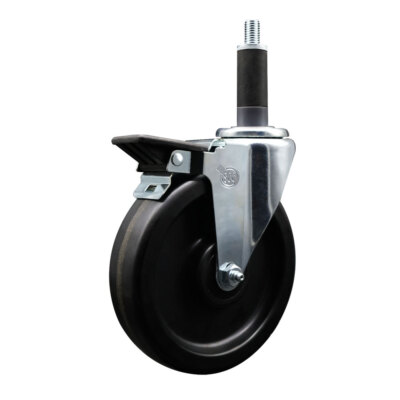 6 Inch Phenolic Swivel 1 Inch Expanding Stem Caster with Brake SCC