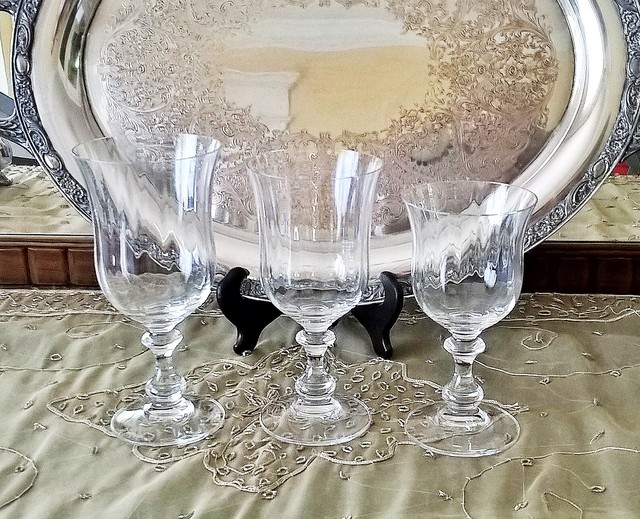 Set /Lot of 4 WINE Mikasa Crystal French Countryside Optic Glasses 6 5/