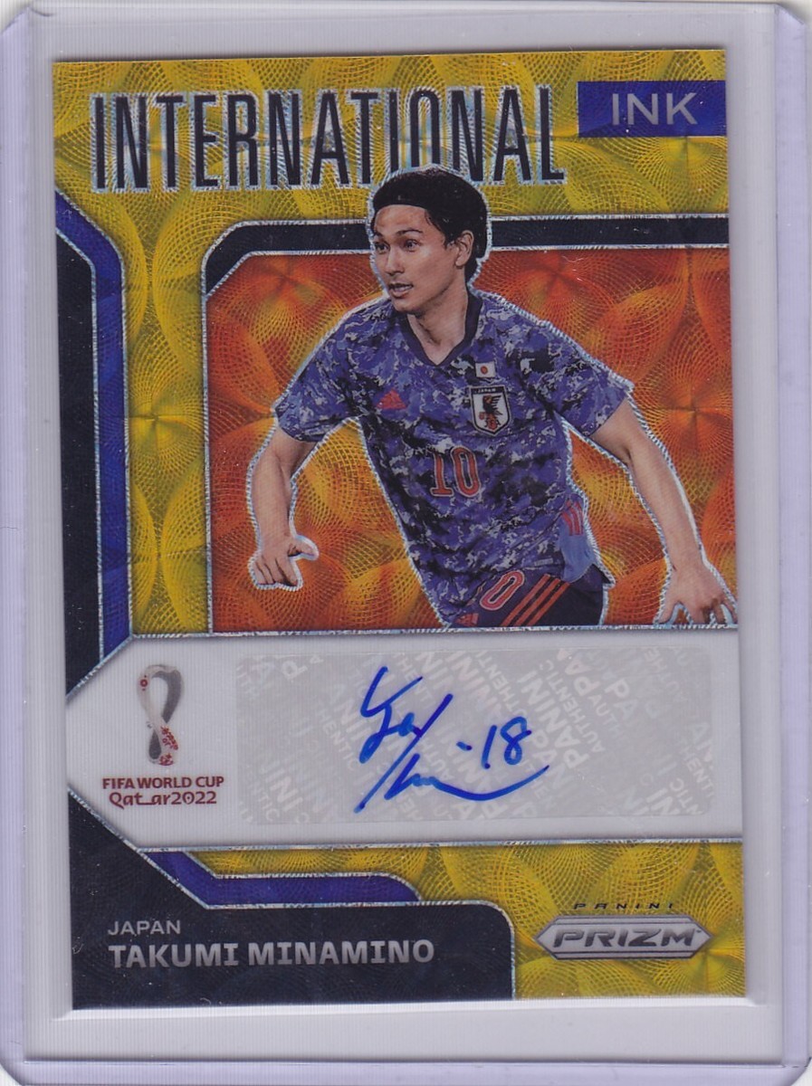 TAKUMI yamanami YC5② Takumi Minamino 2022 Panini Choice World Cup Gold Prizm Auto 4/5