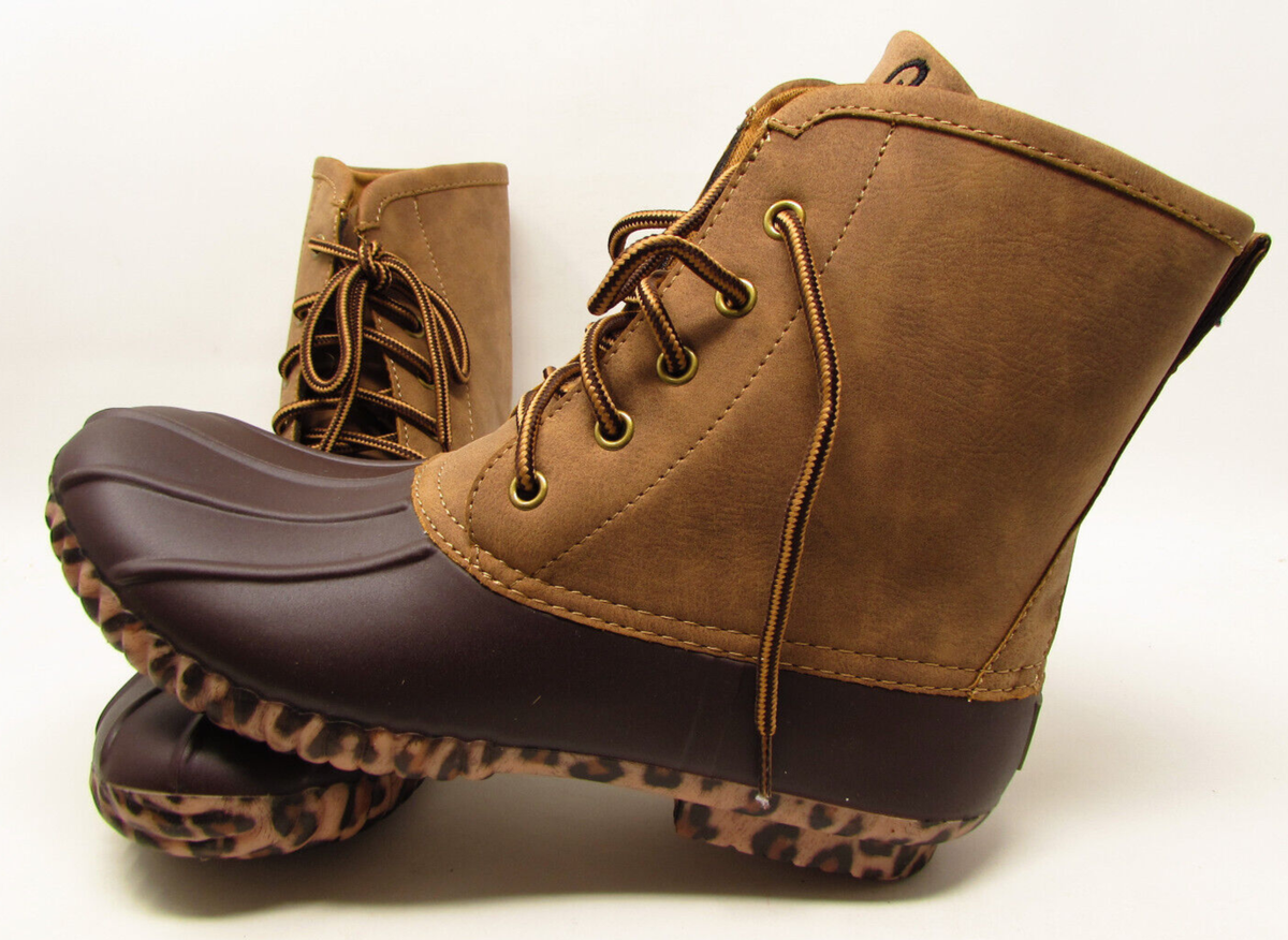 Marley Lilly Womens Leopard Sole Duck boots/rainboots Size 19 NEW