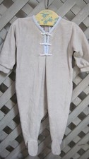 BABY DIOR Velour FOOTSIE SLEEPER SLEEPSUIT Babygrow Pyjamas Dove Gray LUXE 3 mo
