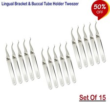 Set Of 15 Lingual Bracket  Buccal Tube Holder Tweezers Orthodontic Dentistry CE