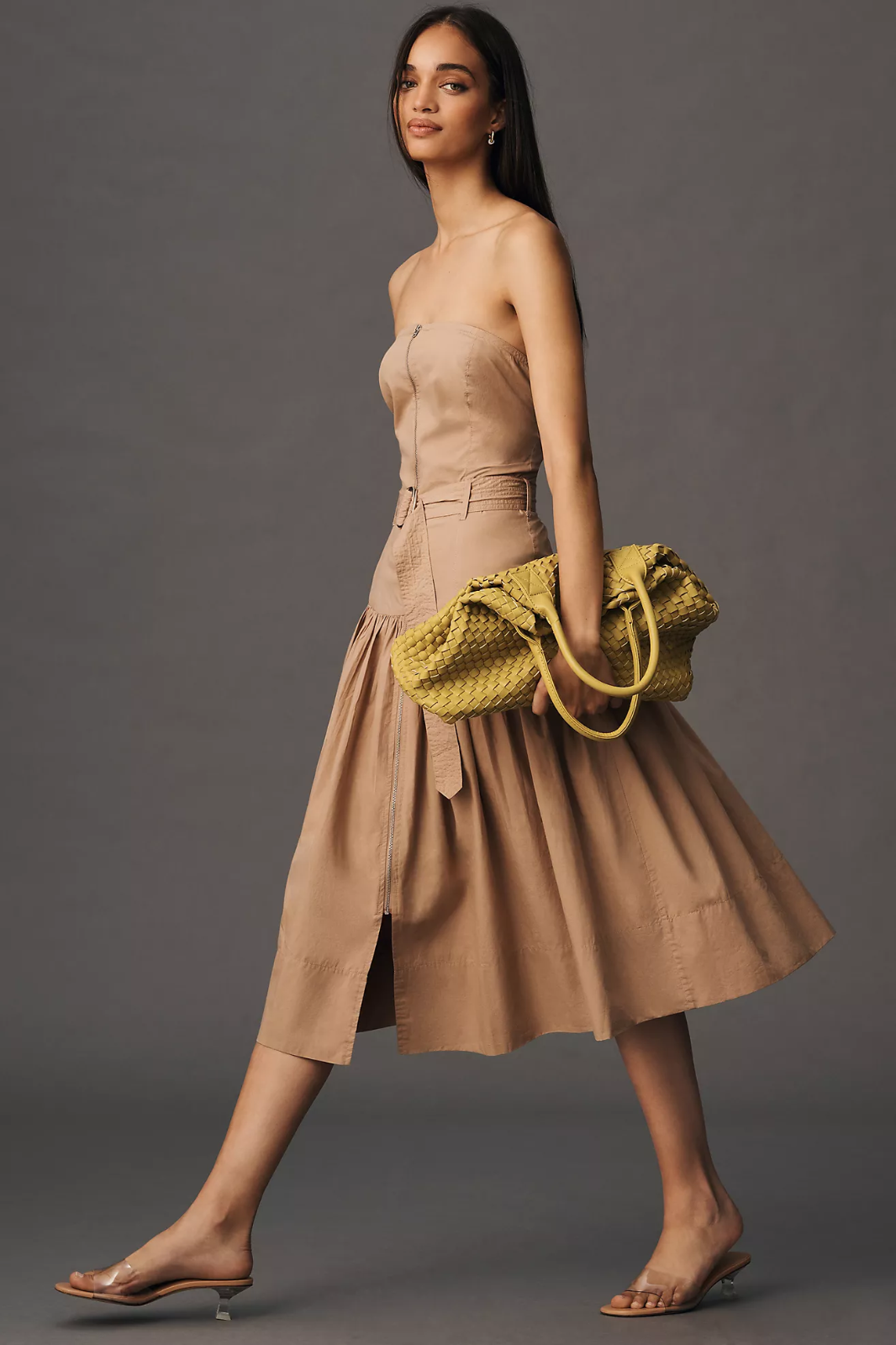 *S,M,L* -NWT Anthropologie Love The Label Strapless Belted Utility Dress, $248