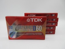 Lot of 6 TDK D60 High Output Superior Normal Bias Blank Audio Cassettes SEALED!