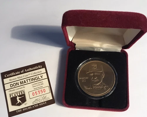 Don Mattingly Bronze Highland Mint Collector Coin limited edition 5350 / 25000