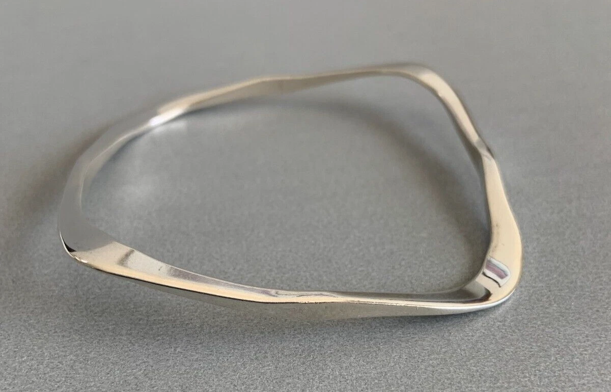 SILPADA RARE Hip to Be Square Sterling Silver Wavy Bangle Bracelet