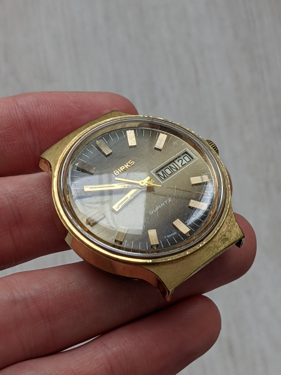 Vintage mens watch Birks Quartz Swiss made PARTS NOT Working | eBay
