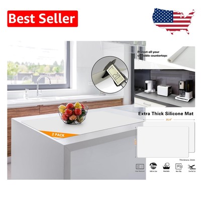 2MM Thick, Waterproof Silicone Counter Protector Mat - 35.4''x23.6'', BPA-Free