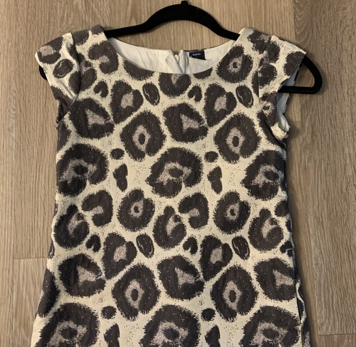(NWOT) GapKids Girl’s Size 10 Beige Leopard Print Short Sleeve Lined Dress - Picture 3 of 8