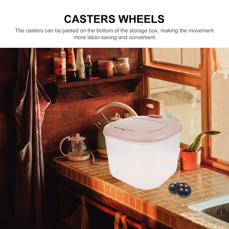 4 Pcs Cloth Bin Wheels Trash Can Storage Casters Self Adhesive for Box