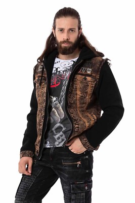 Cipo & Baxx DIVISION Herren Jeans Jacke Weste Denim Hoodie CJ287 Alle Gr. Neu