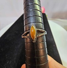 925 Sterling Silver Ring Sz 8.75" w/ sunstone brown Stone- b27