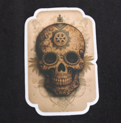 Decorative Skull Steampunk Sticker 2.38'' x 1.58'' (L)