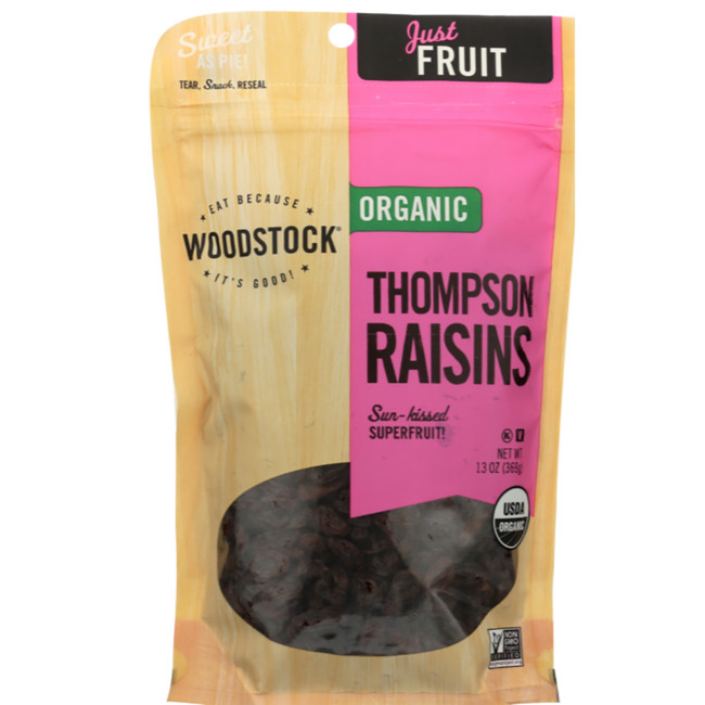 Woodstock Foods Органический изюм Томпсон, 13 унций, упаковка