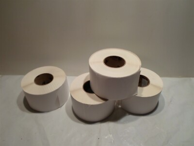 1 Case of 4 Rolls: OMNI Systems 9 3/4'' x 4'' White Labels Item #30004991
