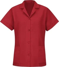 Red Kap Women's Button Front Tunic, Red