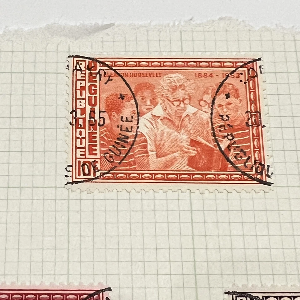 1962 DEGUINEE GUINEA ELEANOR ROOSEVELT STAMPS SET OF 5 WITH NICE CANCELS - Image 3 of 4