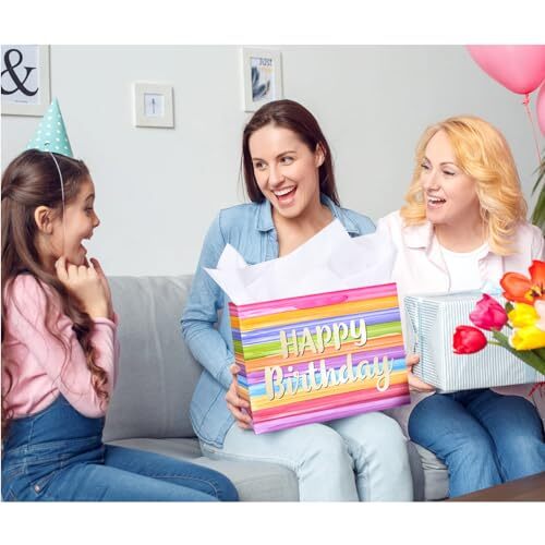 14" Large Gift Bag with Matching Tissue Paper, Card & Envelope for COLORFUL - Bild 2 von 6