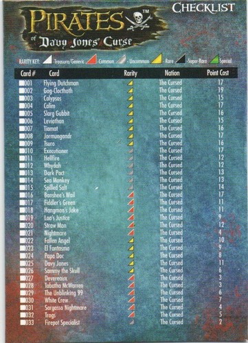 Piratas - Davy Jones Curse & Totenkopp - Tarjetas coleccionables individuales Kust Wizkids - Imagen 99 de 114