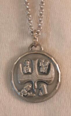 Striking 4-Way Stylized Scapular Medal Descending Holy Spirit Dove Necklace