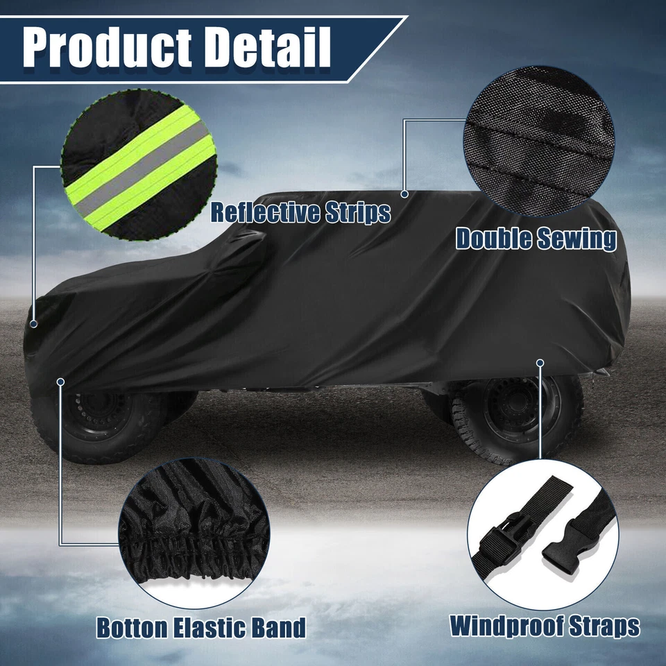 6-Layer Car Cover For Jeep Wrangler 2 Door CJ YJ TJ JK Dust UV Rain Protection - Imagem 4 de 4