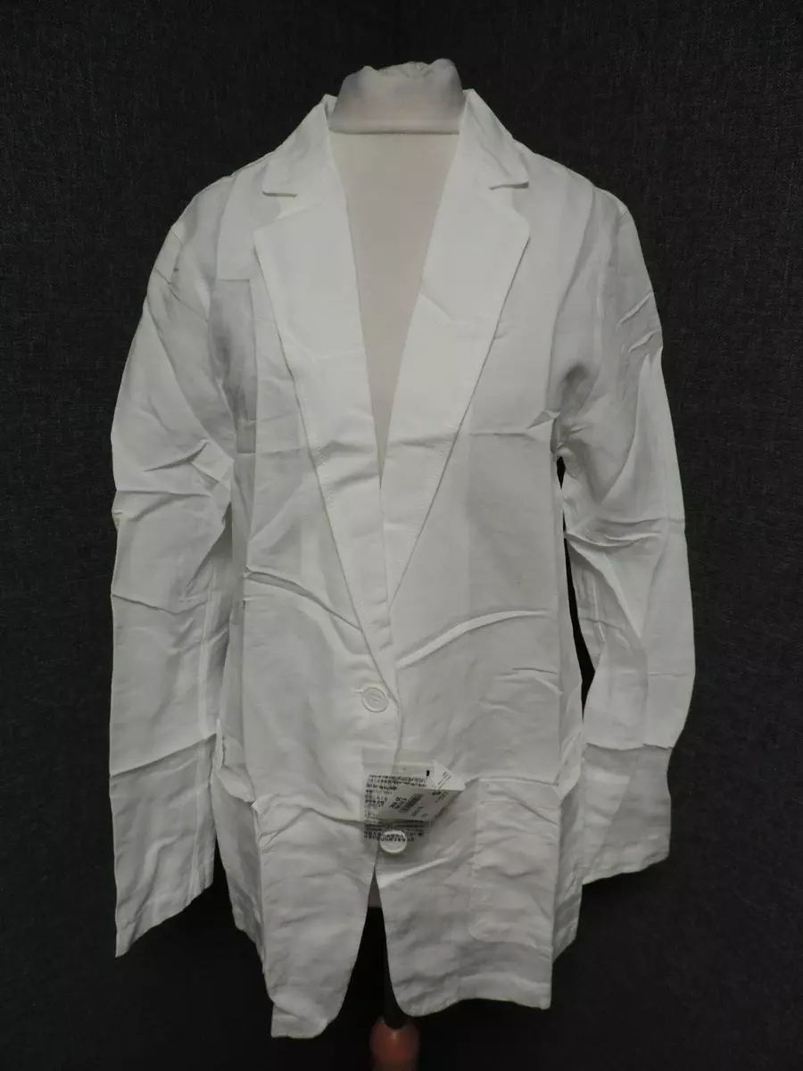 UNIQLO WOMEN LINEN BLEND JACKET Off white UK S RRP £29.90 LN024 DD 12