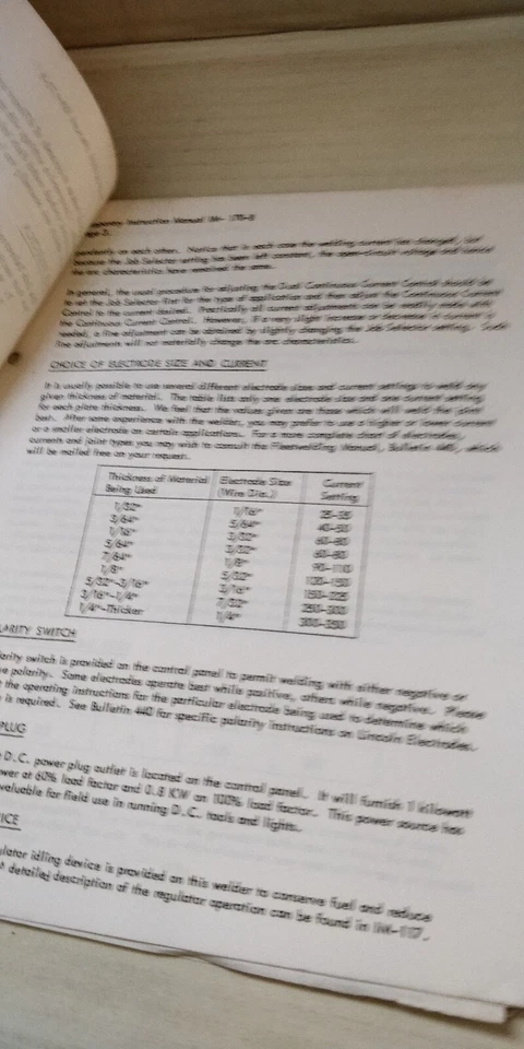 Lincoln IM-170-B 1954 soldador manual de instrucciones ~ DC-350-AK Foto 4 de 4