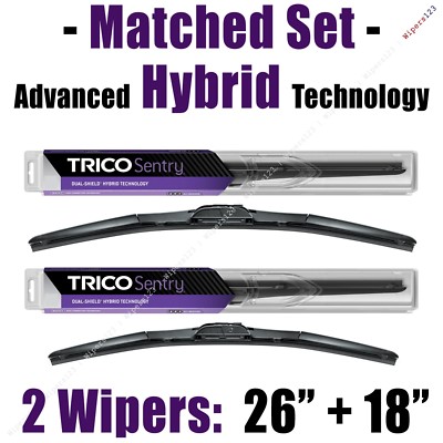 Matched Set of 2 Hybrid Wipers 26''+18'' Trico Sentry Wiper Blades - 32-260 32-180
