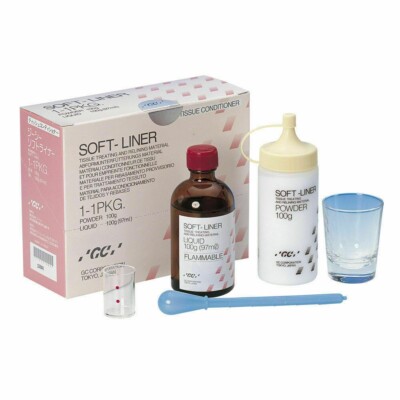 GC Soft Liner Tissue Conditioner Acrylic Temporary Denture Relining Material.